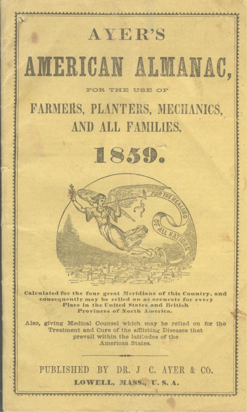 Cover of Ayer's American Almanac 1859 
